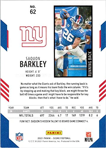 2021 Score #62 Saquon Barkley New York Giants NFL Football Trading Card | The Storepaperoomates Retail Market - Fast Affordable Shopping