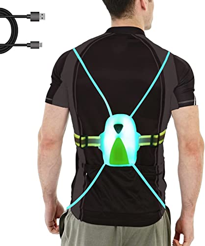 Reflective Vest Running Vest Lights for Runners Night Running Gear Accessories Running Gifts for Women Men Kids Gift for Runners Women with Front Light USB Rechargeable Cycling Walking Lights