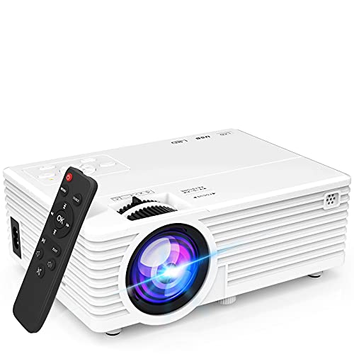 Jinou Mini Video Projector with 6500 Brightness, 1080P Supported, Portable Outdoor Movie Projector, 176inch Display Compatible with TV Stick, HDMI, USB, VGA, AV for Home Entertainment