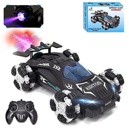 Kiditos Spray Remote Control Car, Drift RC Car Toy for Boys and Girls, with Water Mist Jet and Launch Sound, Coolest Realistic Vehicle Gift for Children and Kids