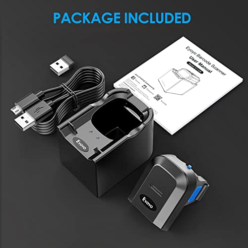Eyoyo 2D Bluetooth Ring Barcode Scanner with Wireless Charging Dock,Left & Right-Handed Use, Wearable 1D QR Finger Hands Free Inventory Bar Code Reader Compatible for Tablet iPhone Android iOS PC | The Storepaperoomates Retail Market - Fast Affordable Shopping