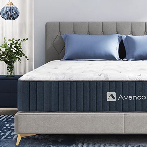 Full Size Mattress, Avenco Full Mattress in a Box, 10 Inch Hybrid Mattress Full, Individually Pocketed Coils and Comfort Foam, Strong Edge Support, Medium Firm, CertiPUR-US, 100 Nights Trial