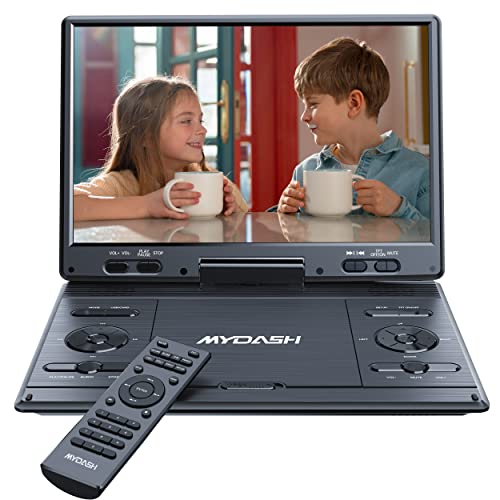 14.9″ Portable DVD Player with 12.5″ Large HD Swivel Screen,Exclusive Button Design,Car Headrest Mount Provided,High Volume Speaker,Support CD/DVD/SD Card/USB,Region Free