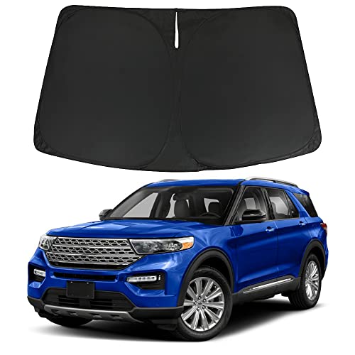 D-Lumina Windshield Sunshade Compatible with 2020 2021 2022 2023 Ford Explorer ( ST XLT, Limited, Platinum ) – Foldable Front Window Sun Shade Shield Protector