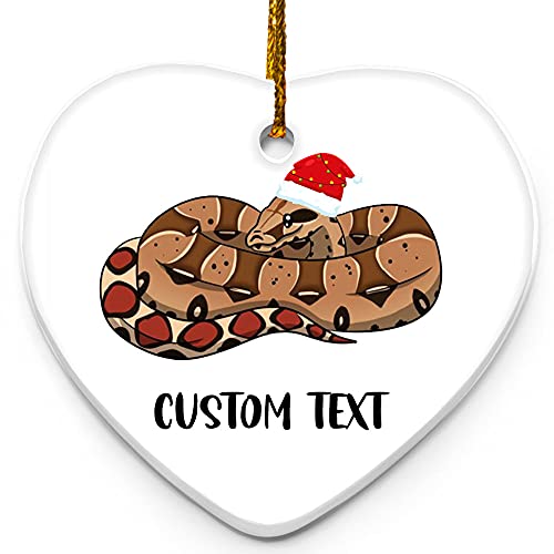 Selltoxyz Personalized Boa Constrictor Christmas Holiday Heart Ornament Xmas White 3.2 Inch