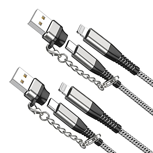 Apple MFI Certified 2Pack iPhone 14/13 Fast Charger USB Type C to Lightning Cable 6ft Long Charging Cord for iPhone 14/13/12 Pro Max/Mini/X/Xs/Xr and USB C Female to USB A Male Adapter with Keychain