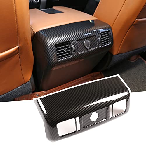 LLKUANG ABS Rear Central Armrest Air Conditioning Vent Decorative Frame for Toyota Tundra 2007-2021 Air Outlet Cover Trim Car Accessories (Carbon fiber style)