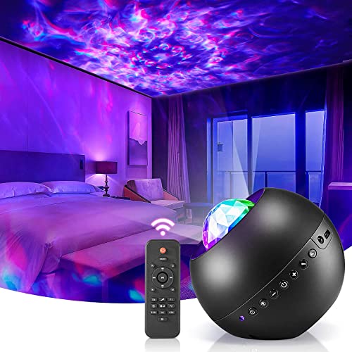 One Fire Galaxy Projector for Bedroom, White Noise Galaxy Light, Remote Timer Star Projector, Bluetooth Music Night Light Projector for Kids Teen Adult Bedroom Decor