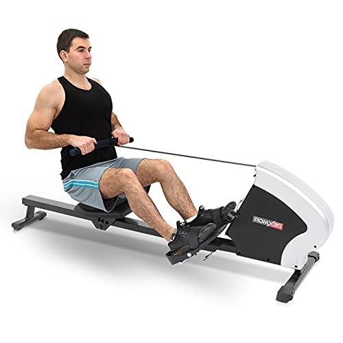 Folding Magnetic Rowing Machine, 8-Levels Adjustable Resistance & LCD Monitor & Silent Rower, for Cardio & Strength Training Home Gym Use, 265 LB Weight Capacity