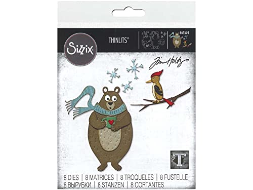 Sizzix Thinlits Die Set 8PK Cozy Winter by Tim Holtz, 665574, Multicolour