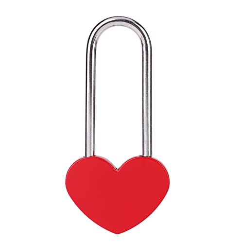 VeYocilk 3.5″ 50mm Love Lock Heart Padlock,Red Single Heart Wish Lock for Lovers Wedding,Valentines,Anniversary,Travel,New Year, Valentines Day(NO Key)