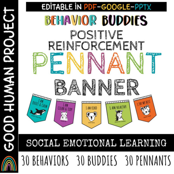 Behavior Buddies Pennant Banner With Affirmative Statements