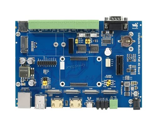 Raspberry Pi Compute Module 4 IO Board Support PoE Ethernet Global 5G/4G/3G/2G Cellular Network Support for All Variants of CM4 with M.2/CSI/DSI/HDMI/USB/ETH/PCIe/RS232/RS485 Port etc @XYGStudy