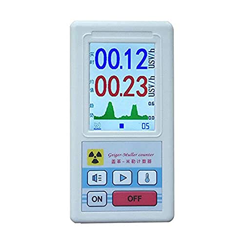 Handheld Geiger Counter Nuclear Radiation Detector, Professional High Accuracy Nuclear Radiation Meter Beta Gamma X Ray Data Tester Marble Dosimeter