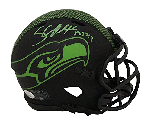 Shaun Alexander Autographed Seattle Seahawks Eclipse Mini Helmet JSA