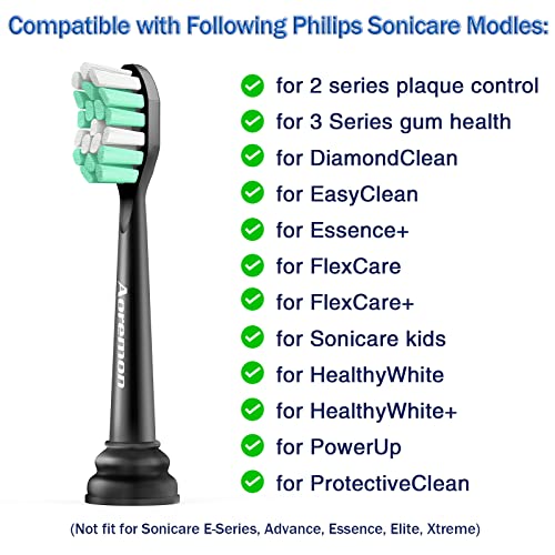 Aoremon Replacement Toothbrush Heads for Philips Sonicare – Replacement Brush Heads Compatible with Sonicare 4100 5100 6100 and Other Snap-on Electric Toothbrush（Black) | The Storepaperoomates Retail Market - Fast Affordable Shopping