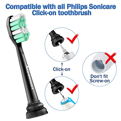 Aoremon Replacement Toothbrush Heads for Philips Sonicare – Replacement Brush Heads Compatible with Sonicare 4100 5100 6100 and Other Snap-on Electric Toothbrush（Black) | The Storepaperoomates Retail Market - Fast Affordable Shopping