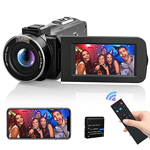 DSOEKEU Video Camera Camcorder 1080P 36 MP Full HD Video Camera for YouTube with WiFi Vlogging Camera IR Night Vision Digital Camera Recorder 16X Digital Remote Control Camcorders Camera,1 Battery