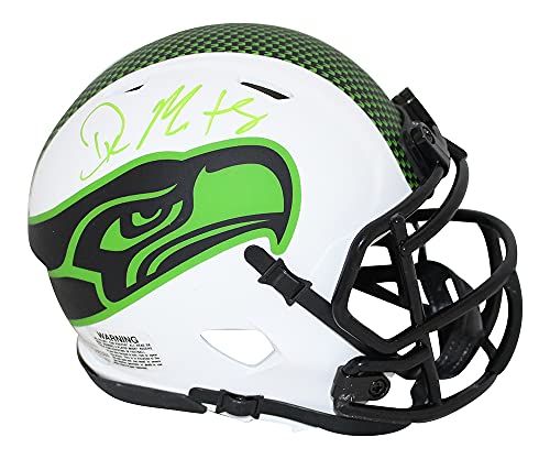DK Metcalf Autographed/Signed Seattle Seahawks Lunar Mini Helmet BAS