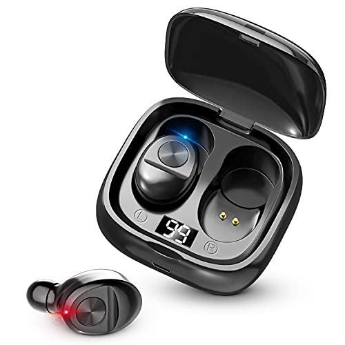 Earbuds Headphones, IPX5 Waterproof Headset Hi-Fi Stereo in-Ear Earphones with 350Mah Charging Case for Travel