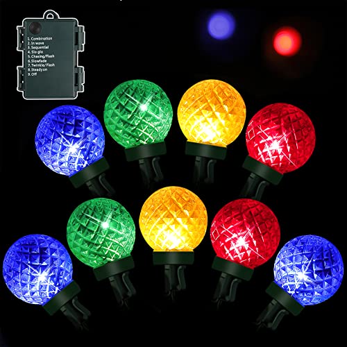 Anycosy 32.8 FT 100 LED Christmas Lights, 8 Modes Globe String Lights Battery Operated, Outdoor Waterproof Ball String Lights for Holiday Party Patio Garland Christmas Decorations