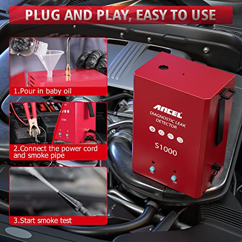 ANCEL S1000 Automotive Evap Smoke Machine, Leak Detector with Air and Smoke Dual-Modes, 12V Car Pipe Vacuum Leakage Tester for Motorcycle Car Light Truck Boat | The Storepaperoomates Retail Market - Fast Affordable Shopping