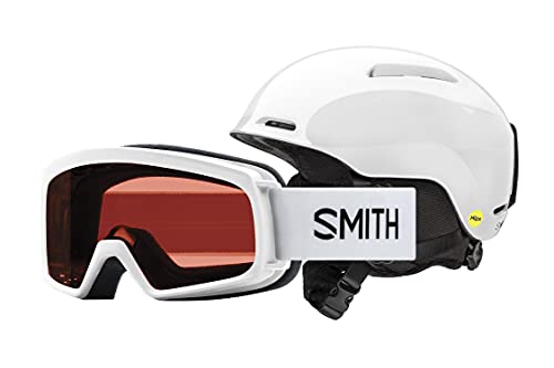Smith Optics Glide Jr. MIPS/Rascal Combo Unisex Snow Helmet – White, Youth X-Small