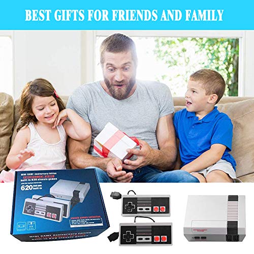 Classic Retro Console, AV Output Mini NES Old Video Game Console Built-in 620 Games with 2 Classic Controllers for Adults and Children | The Storepaperoomates Retail Market - Fast Affordable Shopping