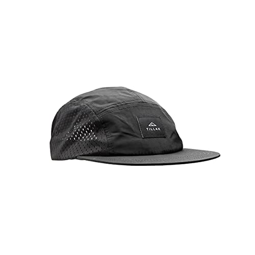 Tillak Wallowa Trail Hat, a Lightweight Nylon and Stretch Mesh 5 Panel Cap (Black)