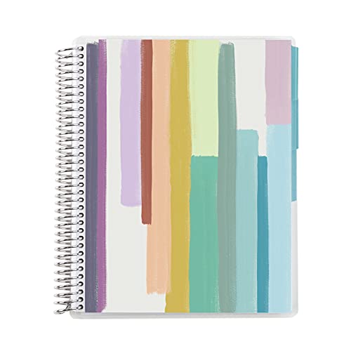 Erin Condren 7″ x 9″ Spiral Bound Graph Paper Notebook – Painted Stripes. 3 Subject Tabbed. 160 Page Writing, Drawing & Art Gride Ruled Notebook. 80 lb. Thick Mohawk Paper. Stickers Included