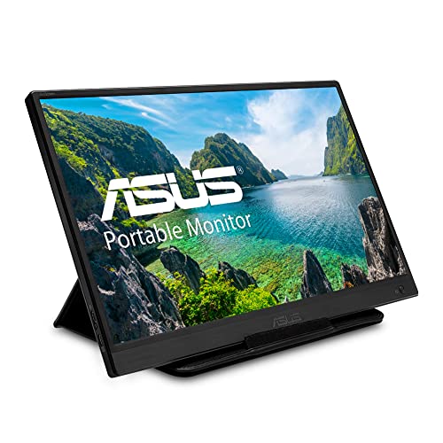 ASUS ZenScreen 15.6” Portable USB Monitor (MB165B) – HD (1366 x 768), Narrow Bezel, Micro USB, USB-powered, Tripod Mountable, Anti-glare surface, Protective Sleeve