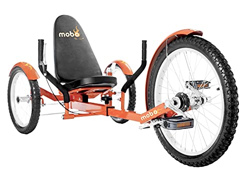 Mobo Triton Pro Adult Tricycle. Recumbent Trike. Adaptive 3-Wheel Bike Men Women, Tangerine