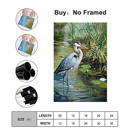WAWSN Great Blue Heron American Bird 13 Canvas Poster Wall Art Decor Print Picture Paintings for Living Room Bedroom Decoration 24x36inchs(60x90cm) | The Storepaperoomates Retail Market - Fast Affordable Shopping