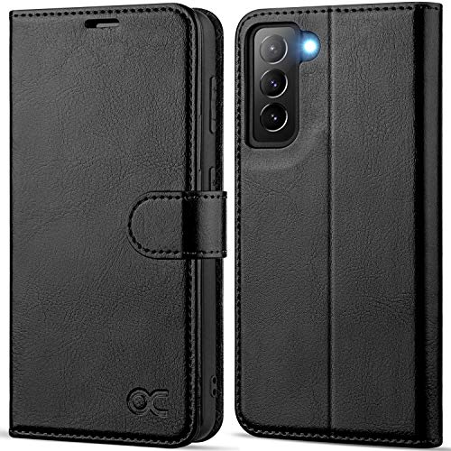OCASE Compatible with Galaxy S21 FE 5G Wallet Case, PU Leather Flip Folio Case with Card Holders RFID Blocking Kickstand [Shockproof TPU Inner Shell] Phone Cover 6.4 Inch (2022) – Black