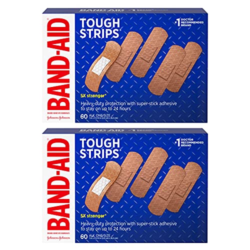 Band-Aid Brand Tough Strips Adhesive Bandage, All One Size, 60 Count of 2