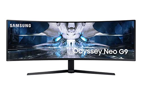 SAMSUNG 49 inch Gaming Monitor, Ultrawide Curved Monitor, 240hz 1ms, Quantum Mini LED, G-Sync, Monitor Adjustable Height, HDR 2000, Odyssey Neo G9, G95NA (LS49AG952NNXZA) (Renewed)