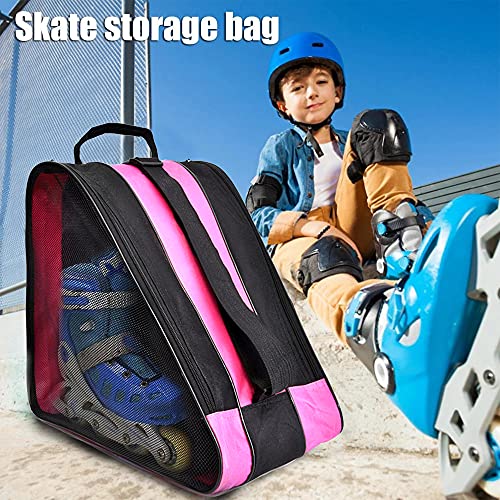 QING PU2021 Roller Skate Bag,Breathable Ice Skate Bags with Adjustable Shoulder Strap, Oxford Cloth Skating Shoes Storage Bag, for Women Men and Adults Roller Skate Accessories(Pink) | The Storepaperoomates Retail Market - Fast Affordable Shopping