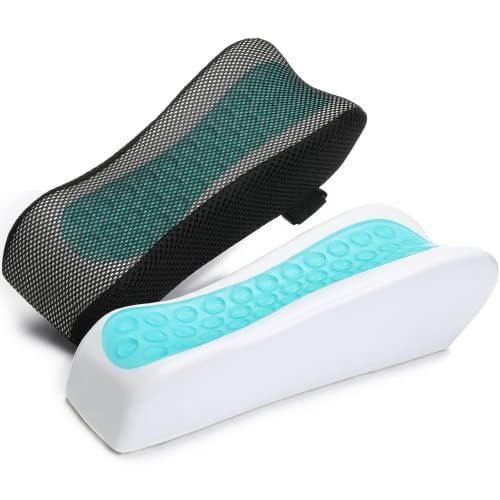 LargeLeaf Chair Ergonomic Armrest Cooling Gel Pads Elbow Pillow Pressure Relief Office Chair Gaming Chair armrest with Memory Foam armrest Pads 2-Piece Set of Chair (Gel+ Memory Foam)