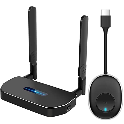 Wireless HDMI Transmitter and Receiver 4K Kit, 165FT/50M Full HD 4K Wireless Presentation Equipment HDMI Adapter, Plug and Play Streaming Media. Laptop, Dongle, PC,PS4, Smart Phone to HDTV/Projector