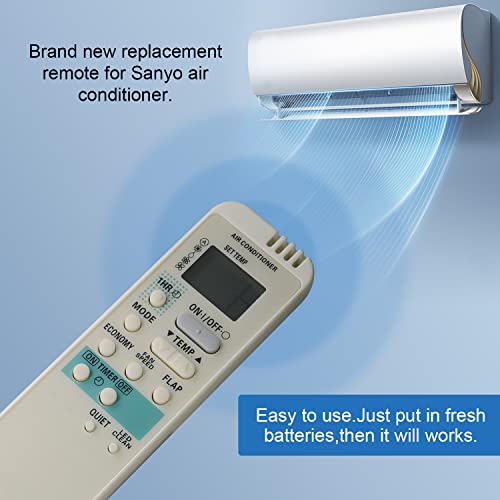 Scckcc Replacement Remote Control for Sanyo Air Conditioner RM-8033Y RCS-SH1UA RCS-SH80UA-WL RCS-BH80UA-WL RCS-4HVPIS4U Mini-Split Wall-Mounted Heat Pump Air Conditioner | The Storepaperoomates Retail Market - Fast Affordable Shopping