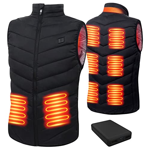 SAISZE Heated Vest Included Battery Pack, USB Charging Heated Vests for Men Women, Smart Rechargeable Lightweight Heating Vest for Outdoor Hiking Fishing Hunting