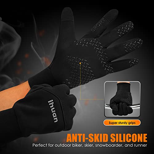 ihuan Winter Gloves for Men and Women – Waterproof Warm Glove for Cold Weather, Thermal Gloves with Touch Screen Finger for Workout, Running, Cycling, Bike | The Storepaperoomates Retail Market - Fast Affordable Shopping