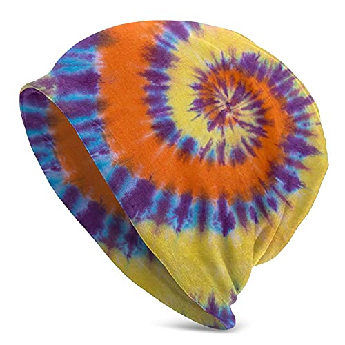 Yilad Tie Dye Beanie Slouchy Chemo Hats, Skull Caps Baggy Headwear for Jogging Cycling Unisex