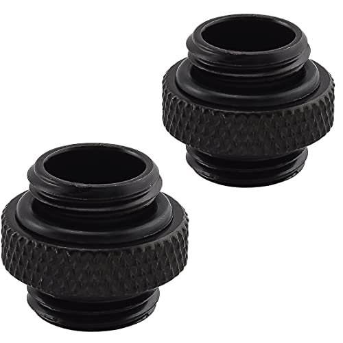 MARRTEUM G1/4″ Male to Male Extender Fittings for Computer Water Cooling System, Black [2 PCS]
