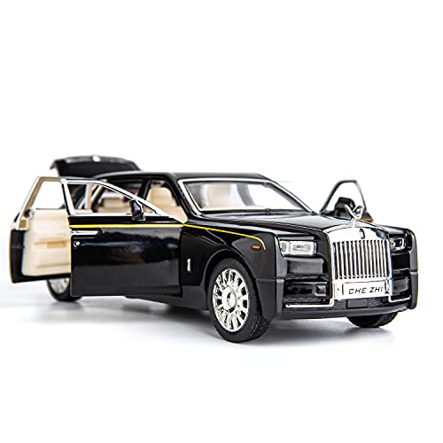 BDTCTK 1/32 Rolls-Royce Phantom Model Car,Zinc Alloy Pull Back Toy car with Sound and Light for Kids Boy Girl Gift(Black)