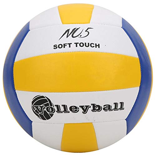 01 Training Volleyball, Anti-Explosion PU Volleyball Soft Volleyball for Playground School(Blue)