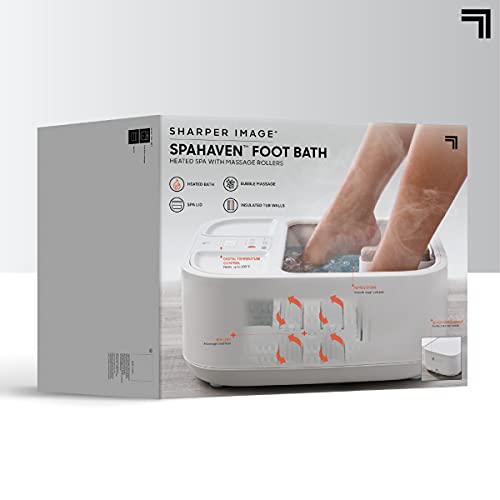 Sharper Image Spahaven Foot Bath, Heated Spa with Massage Rollers & LCD Display, 108 Degree Heat with Insulated Walls & Pumice Stone, Soothe & Rejuvinate Tired Feet, Aromatherapy Holiday Gift | The Storepaperoomates Retail Market - Fast Affordable Shopping
