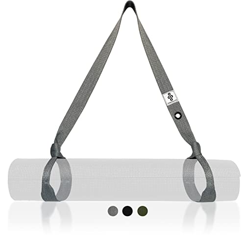 SukhaMat – Yoga Mat Carry Strap, Extra-Durable and Comfortable | Multi-Purpose Strap/Carrier for Your Yoga Mat, Pilates or Exercise Mat (Grey)