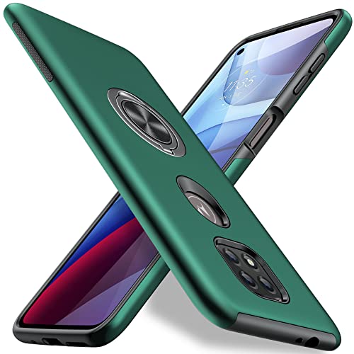 JAME Design for Moto G Power (2021) Case, Slim Tough Rugged Shockproof Protective Phone Cover with Metal Ring Kickstand for Moto G Power 2021 6.6 Inch, Green
