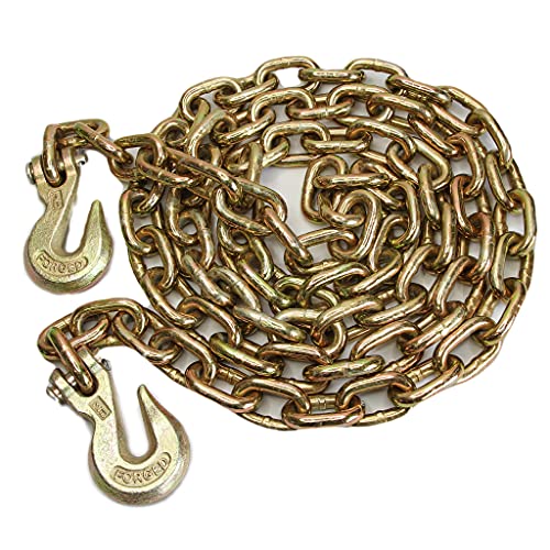 3/8″ x 10ft Grade 70 Binder Chain – Transport Hauling Load Package for Trailer Load (Two Grab Hook End
